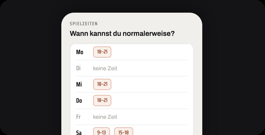 Spielzeiten angeben